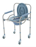 Silla De Baño Con Sanitario Con Ruedas y Frenos Ajustable De Altura
