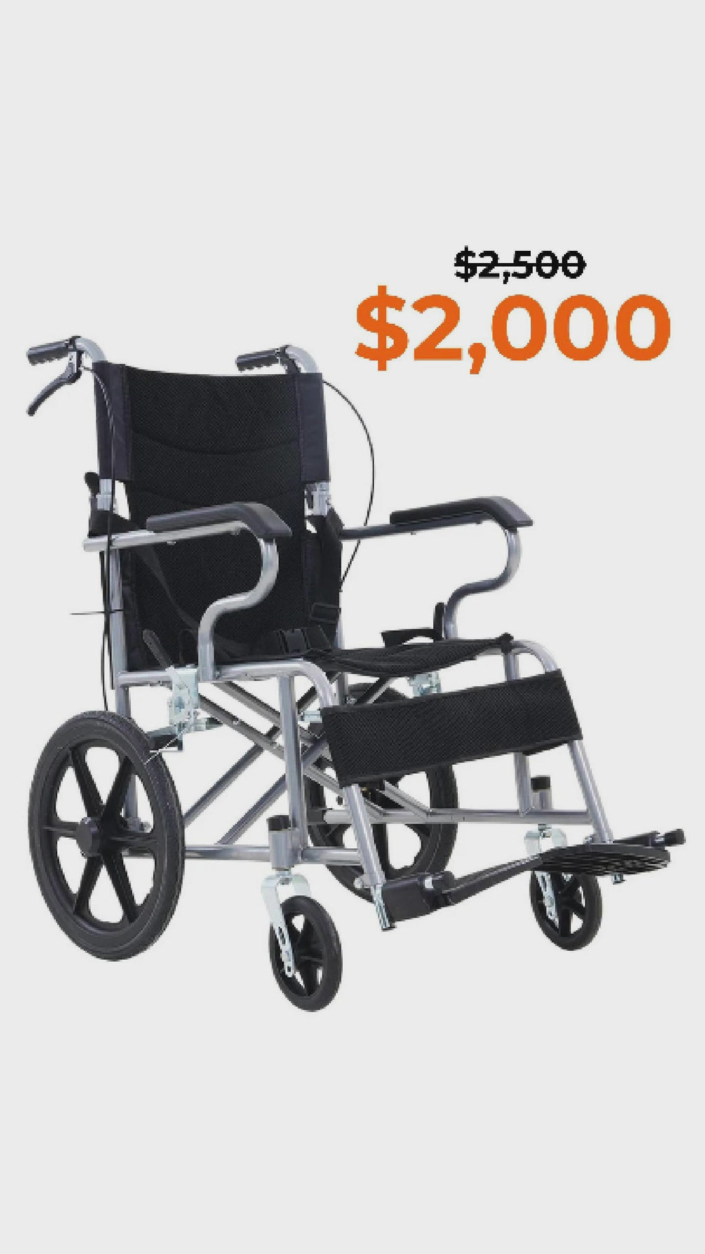 Silla De Ruedas Traslado Ligera y Portátil